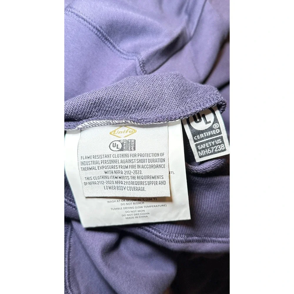 Unifu FR Flame Resistant Crewneck Sweatshirt Purple Mens 2XL NFPA 2112 CAT2